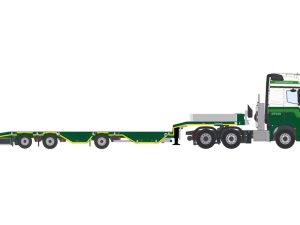 Westdijk Mercedes Benz Actros GigaSpace 6×2 med Nooteboom OSDS 3-axel med hjulbrunnar