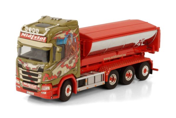 MIDTSTOL; SCANIA R HIGHLINE | CR20H 8X4 RIGAD | LASTBIL | KROKLYFTSSYSTEM + KROKLYFTSBEHÅLLARE ASFALT