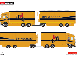 SINKE; VOLVO FH 4 GLOBETROTTER 6X2 TAG AXLE RIGED COMBI – 6 AXLE RESIN