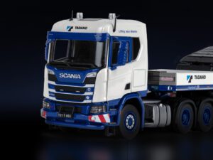 TADANO  SCANIA XT MIDDLE ROOF WITH NOOTEBOOM MCOS 4-AXLE SEMI LOW LOADER WITH RAMPS