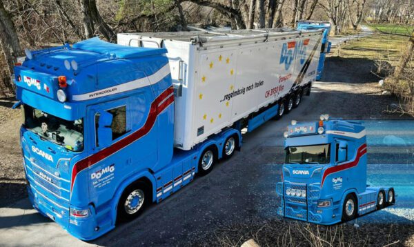 DOMIG TRANSPORTE; SCANIA S HIGHLINE CS20H 6X2 TAG AXLE VOLUME TRAILER - 3 AXLE