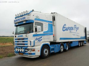 EUROPA FLYER; SCANIA R4 TOPLINE 6X2 TWINSTEER REEFFER TRAILER – 3 AXLIG