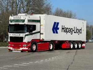 VREUGDENHIL & VAN WAMELEN; SCANIA STREAMLINE TOPLINE 4X2 CONTAINER TRAILER – 3 AXLE + 40FT REEFER CONTAINER CARRIER