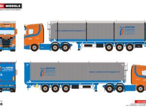 J. VAN BENTUM; SCANIA S NORMAL CS20N 6X2 TWIN STYR TIPP VOLYM TRAILER – 3 AXLAR