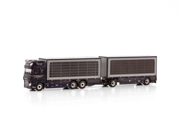 TROOST PLUIMVEE TRANSPORT; DAF XF 6X2 TAG AXLE RIGED TRUCK DRAWBAR CURTAINSIDE COMBI - 2 AXLE - Bild 3
