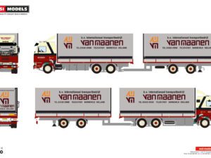 Van Maanen; SCANIA 3 SERIES RIGED CURTAINSIDE TRUCK 6X2 TAG AXLE RIGED CURTAINSIDE DRAWBAR CENTRE-AXLED TRAILER – 5 AXLE