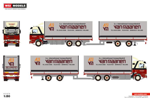 Van Maanen; SCANIA 3 SERIES RIGED CURTAINSIDE TRUCK 6X2 TAG AXLE RIGED CURTAINSIDE DRAWBAR CENTRE-AXLED TRAILER - 5 AXLE - Bild 2
